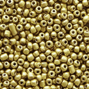 Rocailles 2mm metallic brass gold, 10 gram